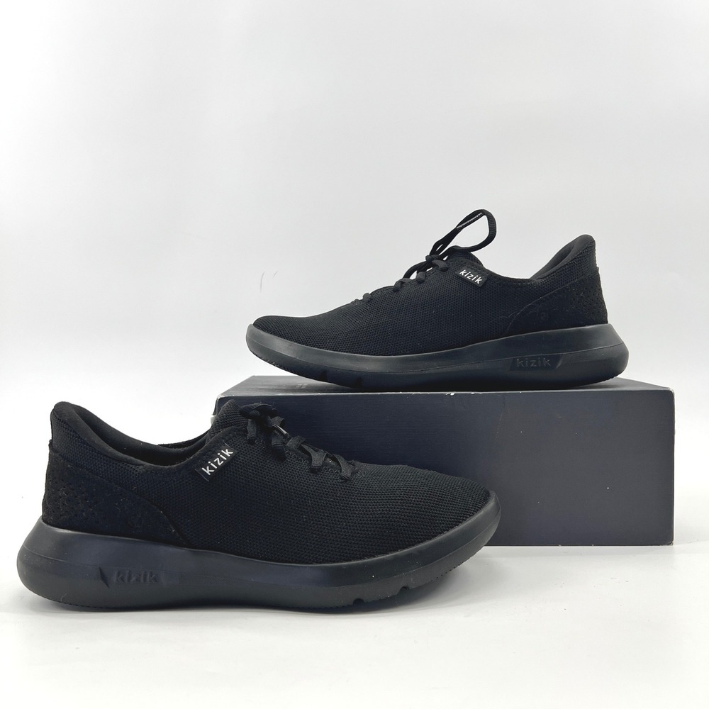 Kizik Athens Sneakers Womens 7.5 Black Hands-Free Knit Comfort Walking Shoes